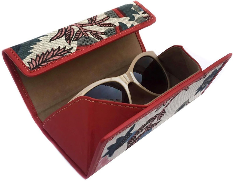 ChestKraft Foldable Sunglasses Case cover Box Handcrafted in Twill and Leatherette Pouch