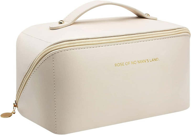 Quirkmall Luxury Cosmetic Bag - Makeup Bag, Portable Waterproof PU Leather Make Up Bag Cosmetic Bag