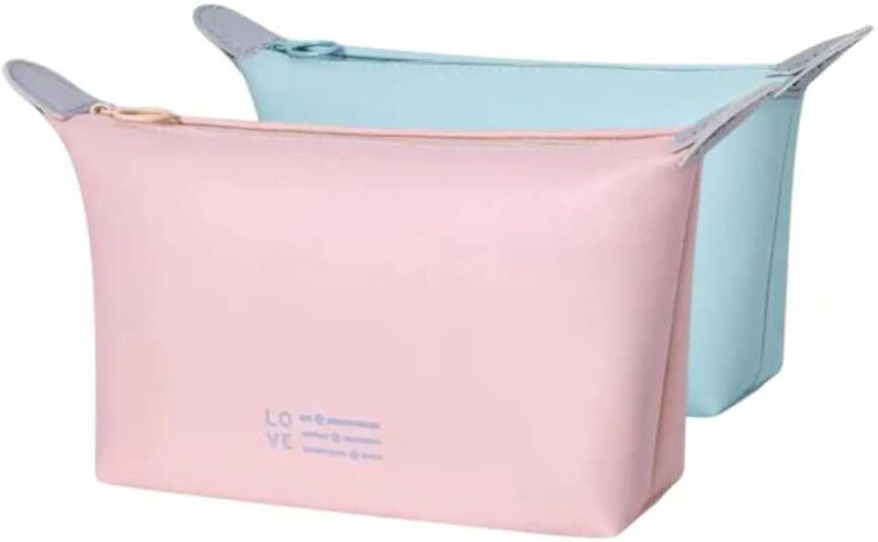 kujra k Cosmetic Pouch Set Waterproof Makeup Organizer Bag for Travel (Pack of 2) Pouch(Pack of 2)
