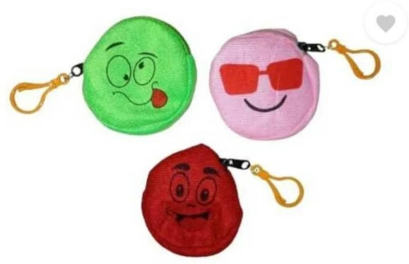 TarikaPouches Girls Round Pouch for Coins (Pack of 3) Coin Purse(Pack of 3)