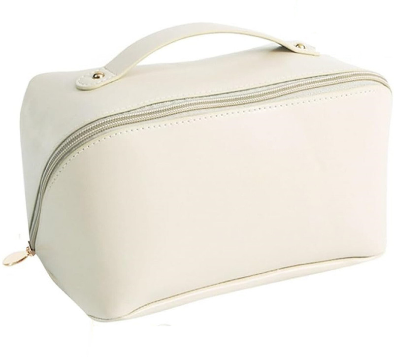 LOVHIDE Premium White Cosmetic Organizer Bag with Multi Compartments Cosmetic Bag