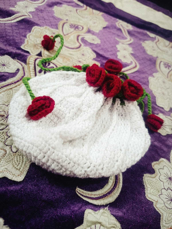CHIKU CHERRY Handmade Wool Potli Pouch for Multipurpose use Potli