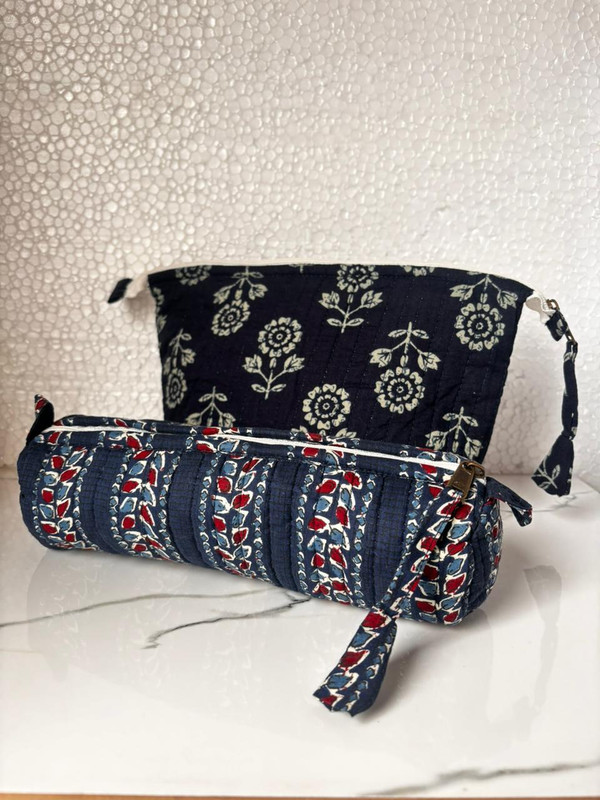 craftbyawez Makeup Pouch & Pencil Pouch for Women Cosmetic Bag(Pack of 2)