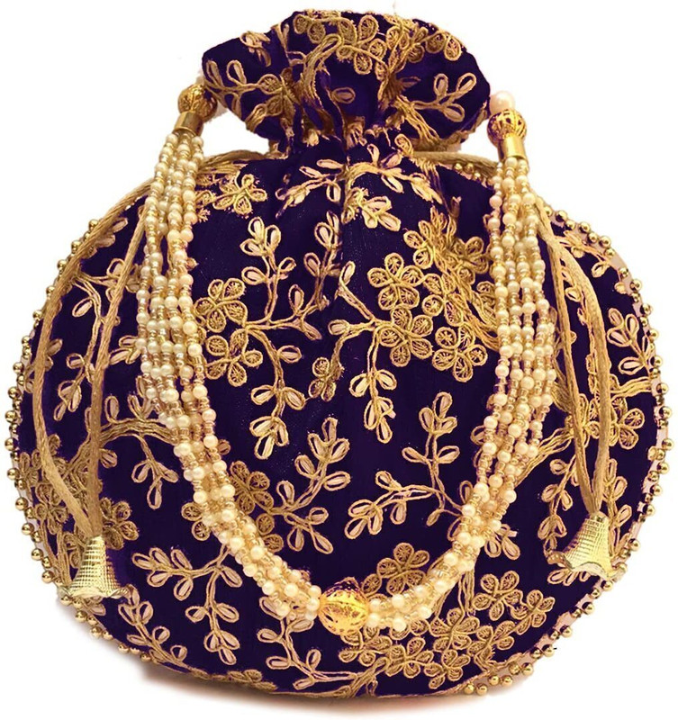 Priyanka Jain A Silk Embroidered fabric Potli Bag For women Potli
