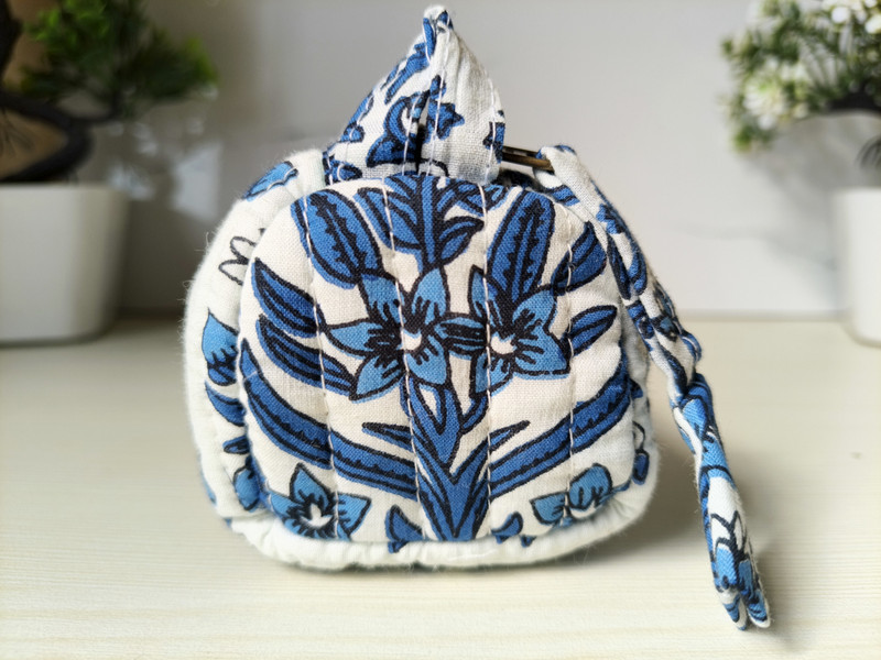 craftbyawez Cotton Makeup pouch Cosmetic Bag