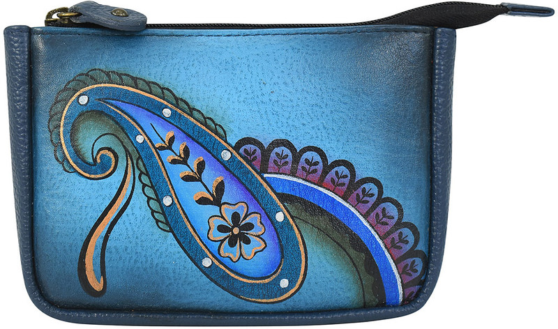 Anna by Anuschka Women's Hand Painted Puppy Love Leather Large Coin Pouch Coin Purse