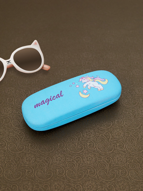Golden peacock Blue Unicorn Printed Sunglass Case Cover Pouch