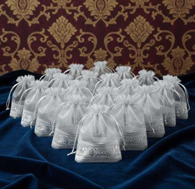 TANEZA CREATIONS POT-4*6/SILVER/25 Potli(Pack of 25)