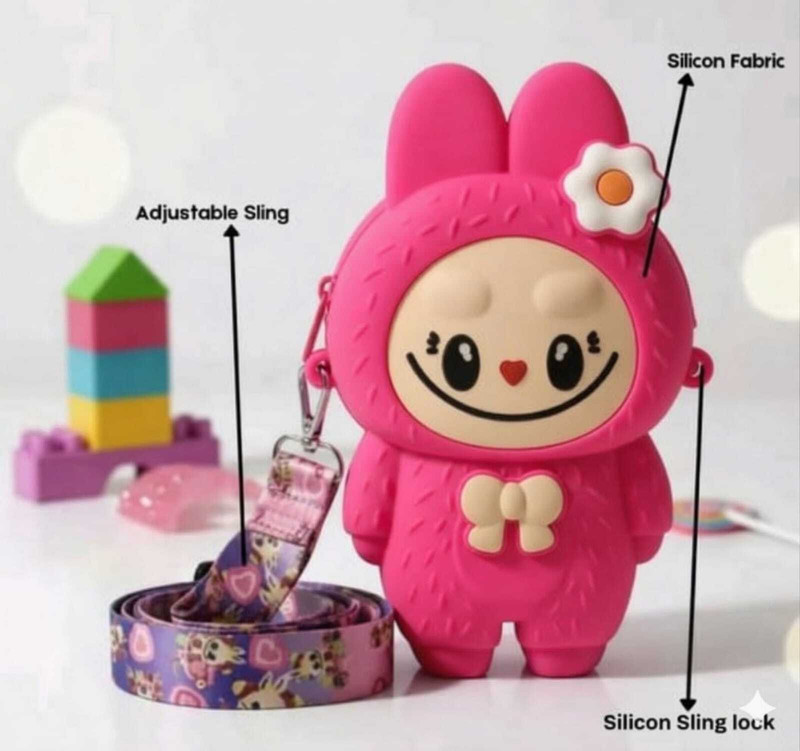 JASUNIQ Cute Bunny Character Crossbody Coin Bag for Kids Coin Purse