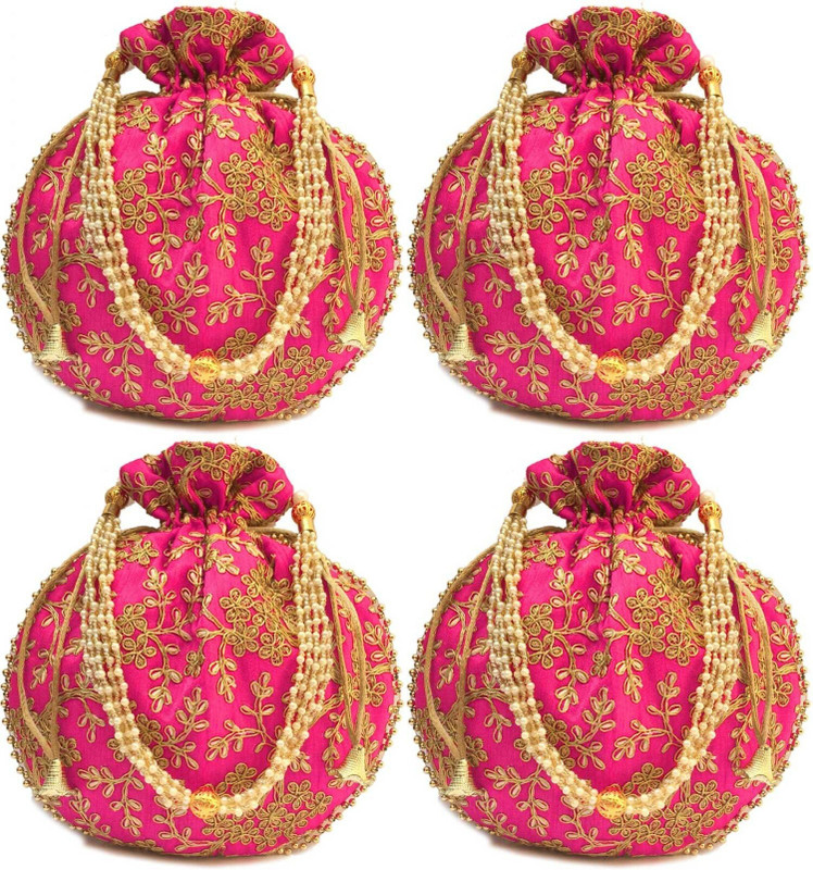 Vinod Handicrafts Women traditional Indian Embroidery Potli Potli(Pack of 4)