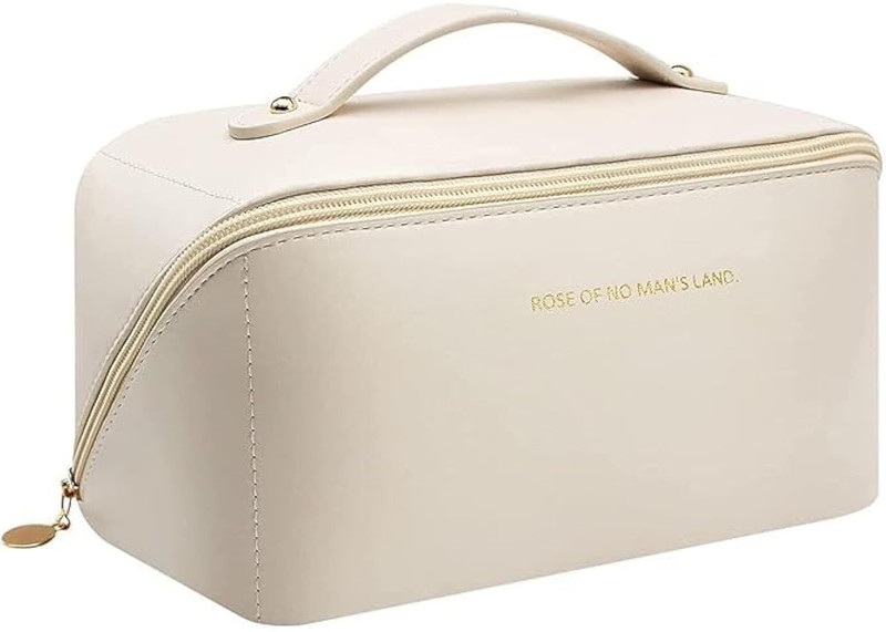 vnz Premium Leather Cosmetic Makeup Pouch | Waterproof Spacious Vanity Organizer Bag Cosmetic Bag