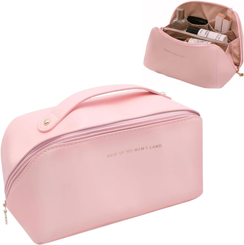ANSHAURA Pink Vanity Pouch Cosmetic Bag