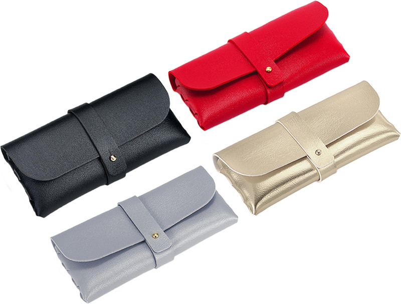 Verilux Leather Glasses Case Anti Pressure Glasses Bag Storage Pouch for Men and Women Coin Purse(Pack of 4)