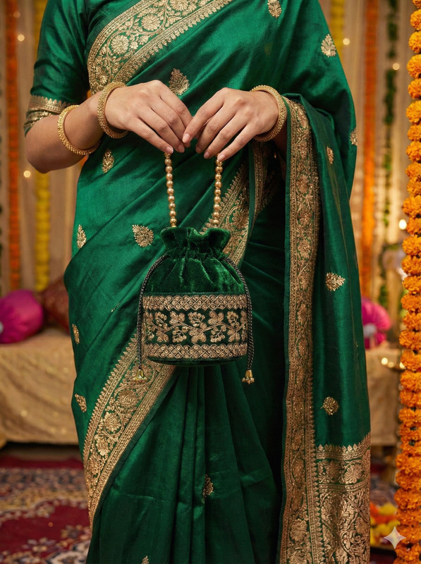 Arhanam Velvet Potli Green Potli