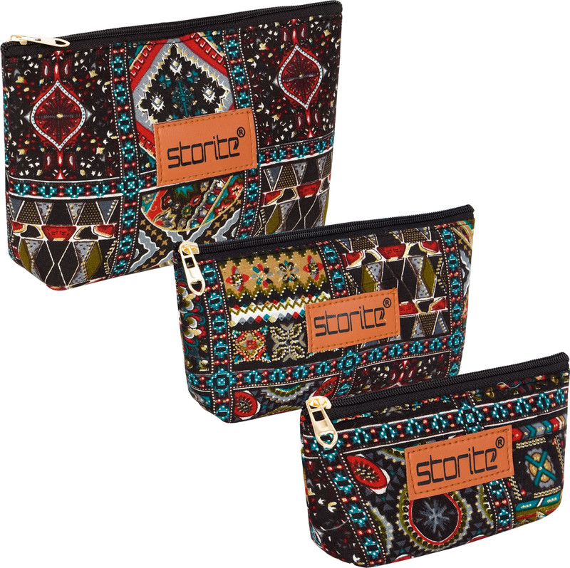 STORITE Set of 3 Multipurpose Travel Pouch, Cosmetic pouch, Make up Pouch Cosmetic Bag