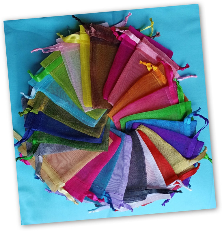 SaidDesign 50-4x6 Inches Organza Bag Potli(Pack of 50)