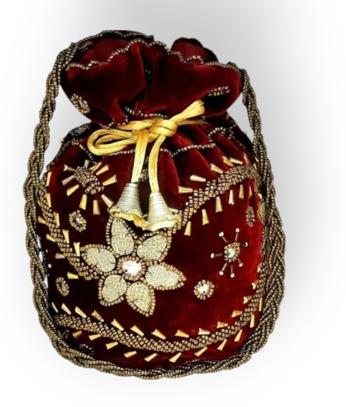Glimpse GLMS BIG FLOWER MAROON Potli