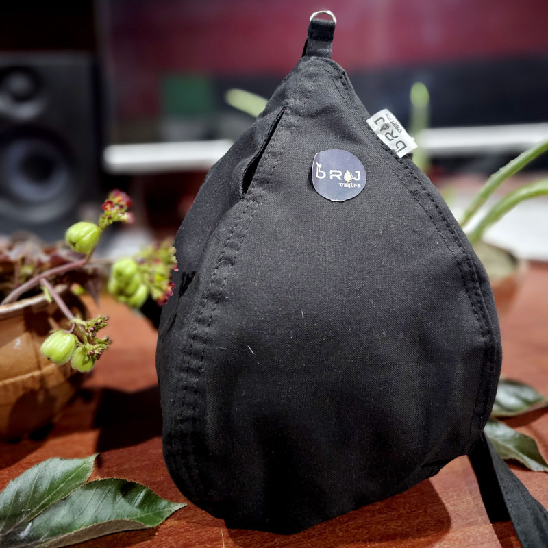 Brij Vastra Premium Black Japa Mala Bag | Comfortable Bead Bag for Chanting Potli