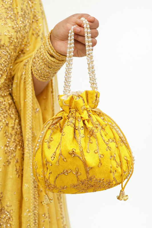 Manomay Creations MC- Yellow Potli - 220 Potli