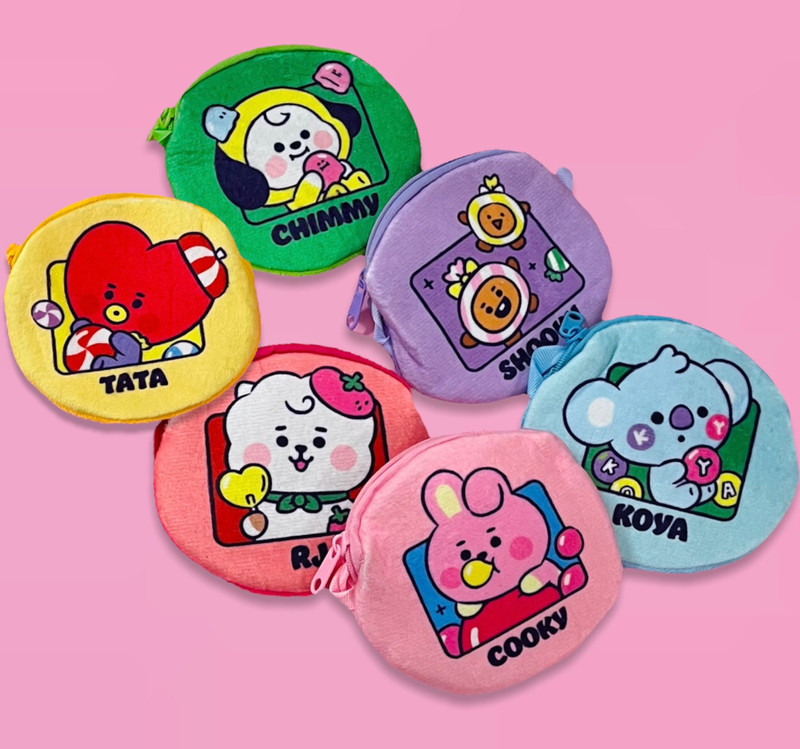 Le Delite CARTOON BTS COIN POUCH SOFT PLUSH WALLETS FUR MINI SLING Coin Purse
