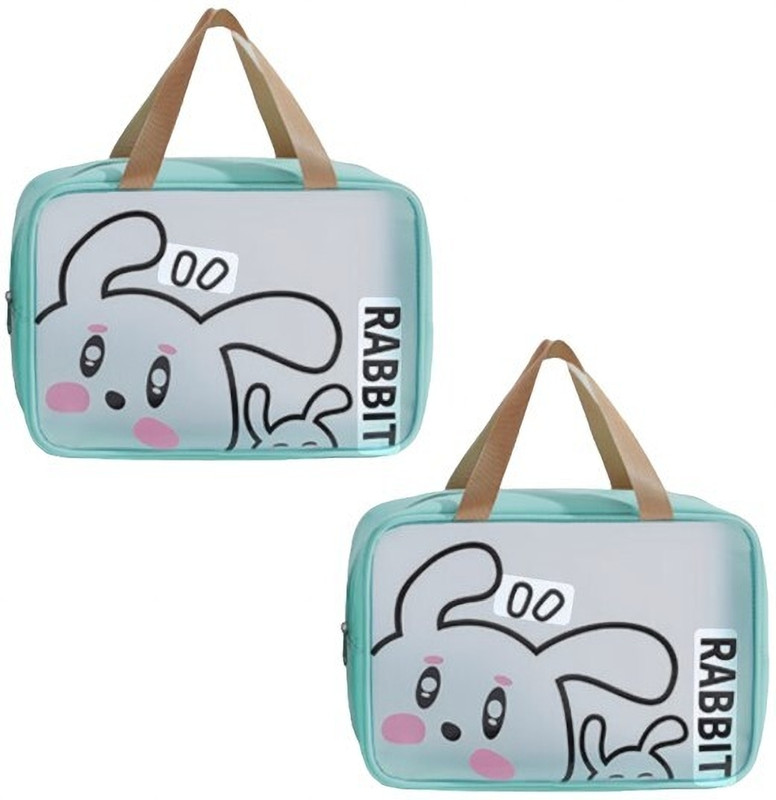 DCELLA Waterproof PVC Cosmetic Bags for Girls Cosmetic Bag(Pack of 2)