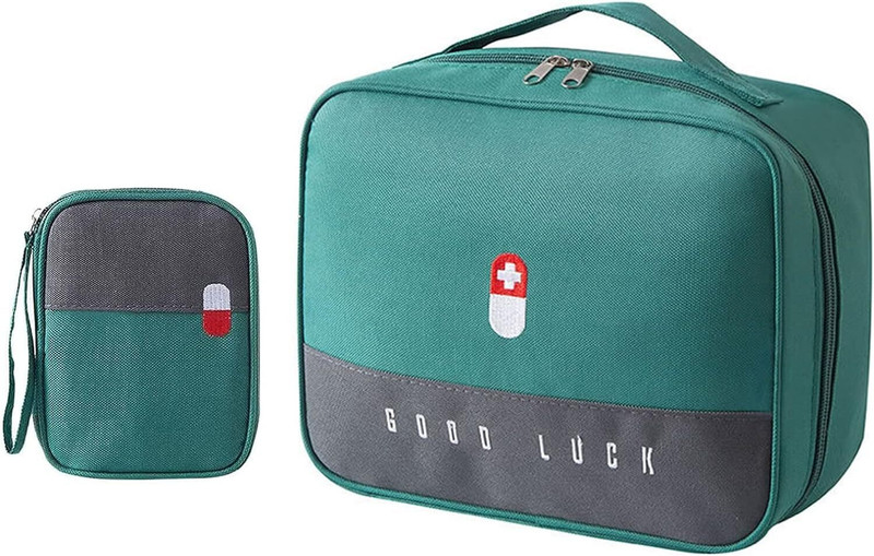 LEKORED 2Pcs Medicine Pouch Empty First Aid Kit Bag for Travel Pouch