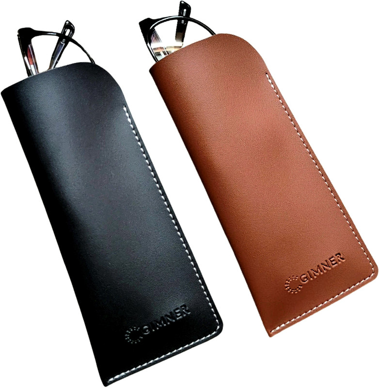GIMNER Leather Spectacles Case 2 pcs | Soft Leather Eyeglass Case For Men & Women Pouch(Pack of 2)
