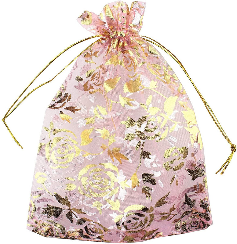 CLassiC Eco Friendly Bags 50 Pcs (6X8 In)Potli Bags, Organza Pouches 6X8 inches with Drawstring Potli Bags Potli(Pack of 50)