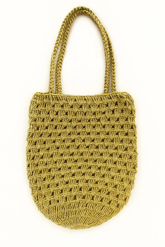 LidLoom Golden Crochet Jute Bag Cosmetic Bag