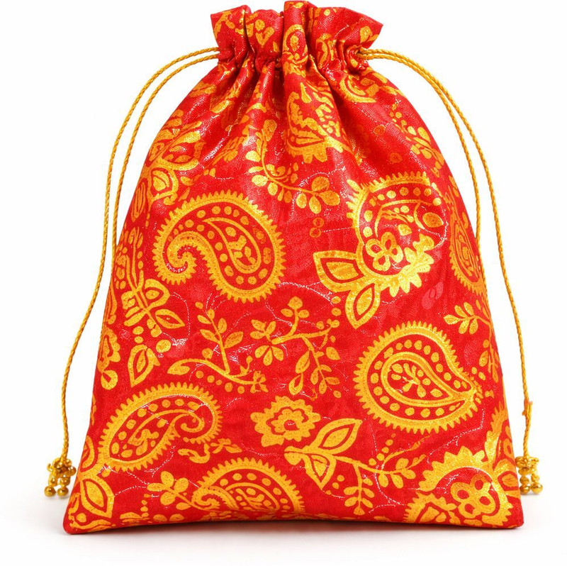 MishuCraft Red Pouch Potli | Pack Of 25 pc Potli(Pack of 25)