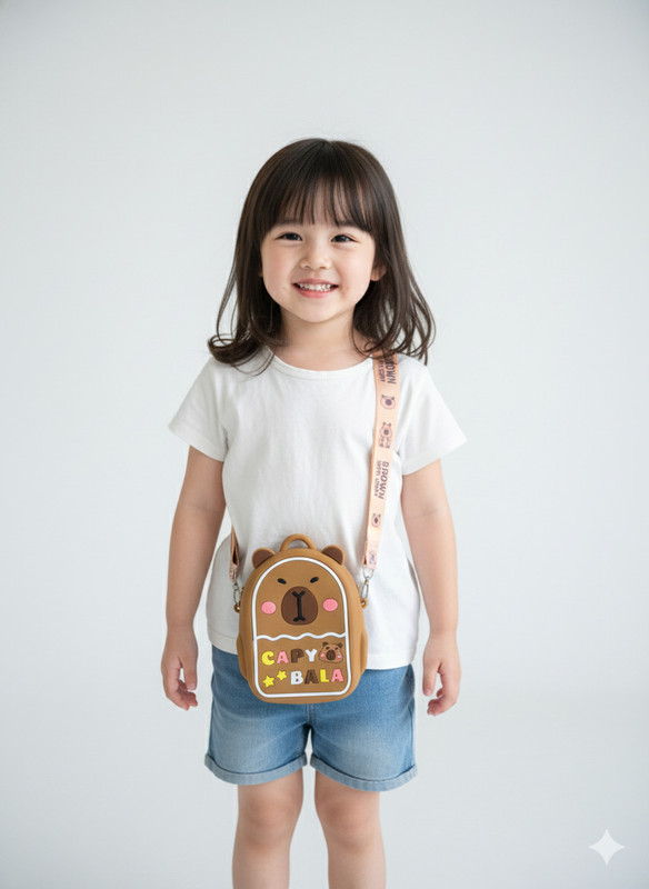 Hazee and Harry Capybala Bear Mini Crossbody Bag Coin Purse