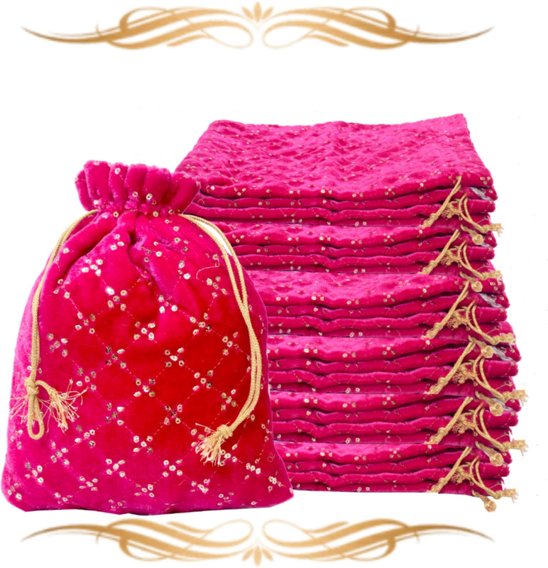 Dulhan Enterprises 25VSVPTL5X7_214PNK Potli(Pack of 25)