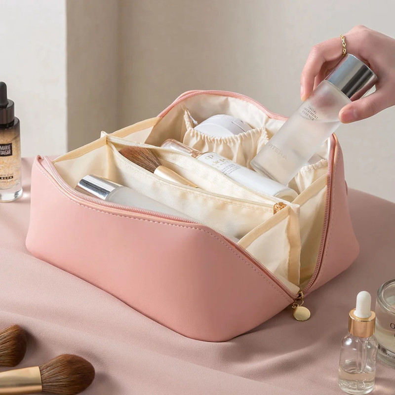 QUEBLISS Pink Cosmetic Bag Cosmetic Bag