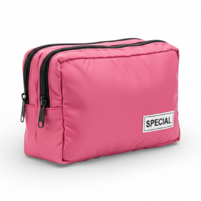 SpecialNS Stylish pink pouc Multipurpose Makeup & Travel Pouch for Women – Double Zip Pouch