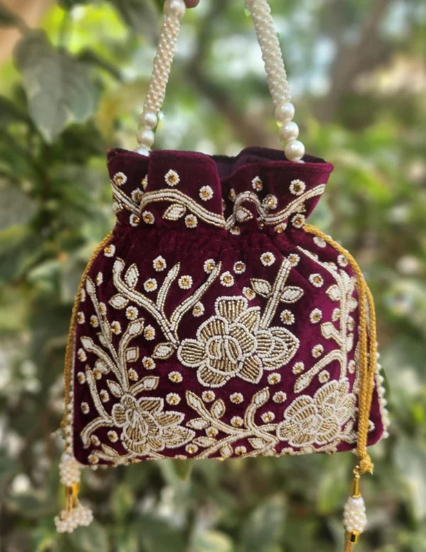 AHAANFitFlex Designer Velvet Potli Bag for Women Potli