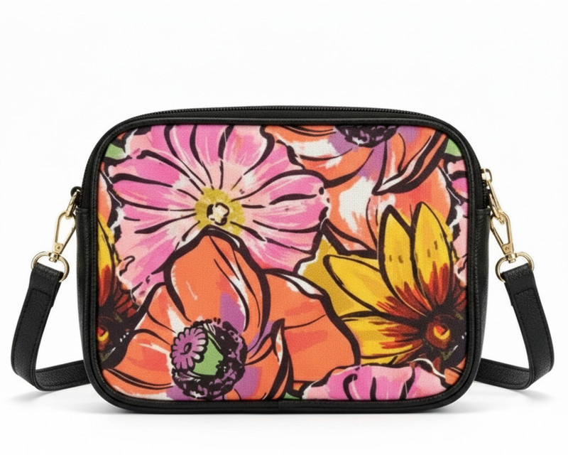 Adiva Summer Bloom Bold Floral Makeup Pouch Cosmetic Bag