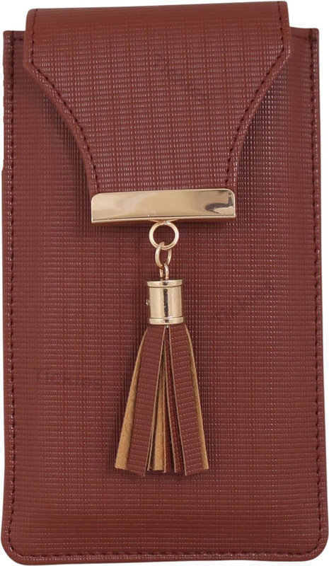 Tickles Brown Stylish Mobile Pouch Traditional Sari Waist Clip For Women Girls Mobile Pouch
