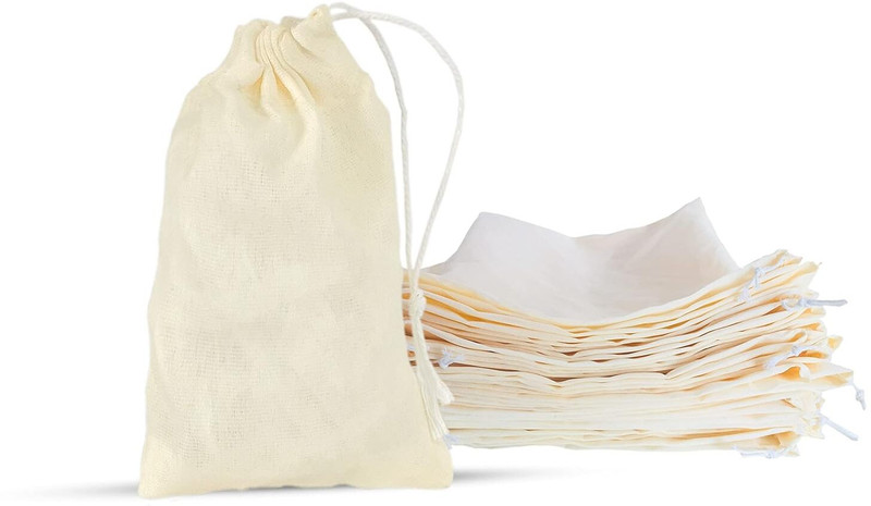 Kalais 25 Pcs – (4 x 6 Inch) Muslin Bags Cotton Drawstring Potli Bag Potli(Pack of 25)