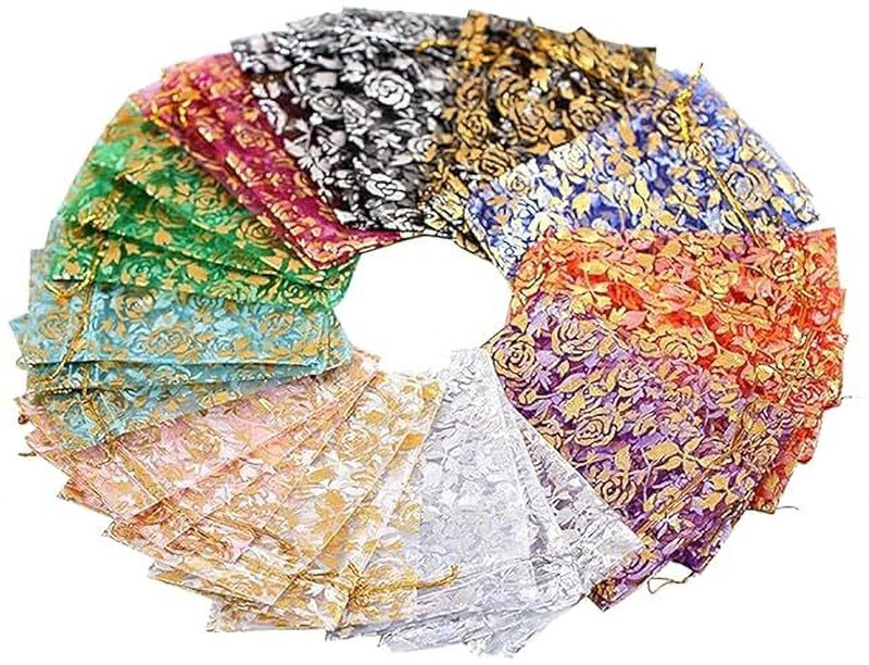Nyara potli bags 10x 14 cm,dry fruit pouches,return gift pouches Potli(Pack of 50)
