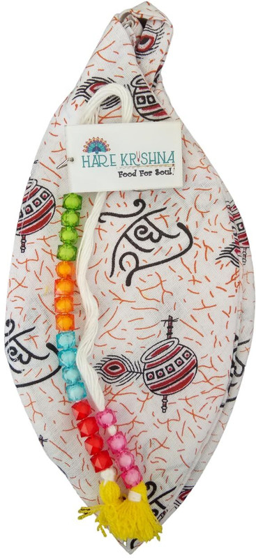 Hare Krishna Food For Soul Cowcalf Bead Bag for Chanting-Jaap Mala Bag Potli