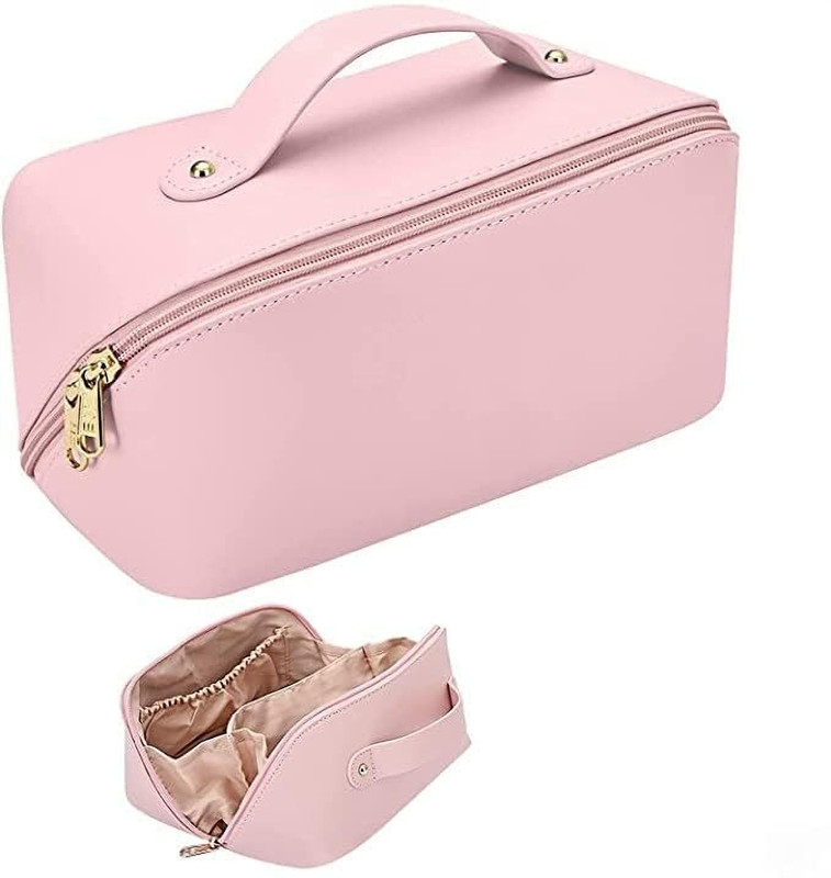 romj Portable Makeup Kit, Storage Bag with Handle and Divider Cosmetic Bag