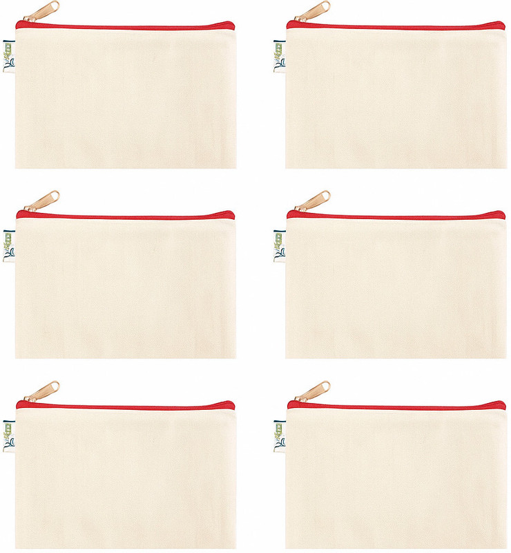 Vantagekart Stylish Canvas Pencil Case : Cosmetics - Yellow Zippered Travel Pouch Wristlet(Pack of 6)