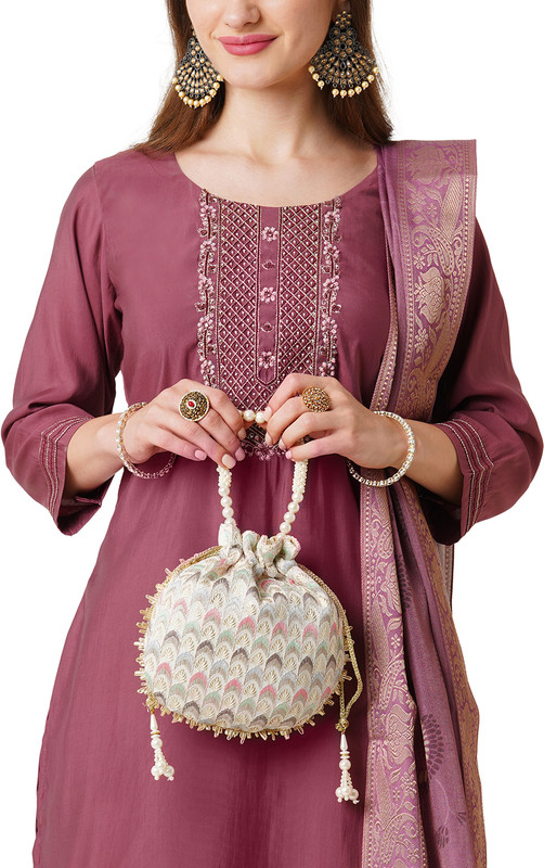 LAVIE Noor Chevron Embriodered Womens Potli Potli