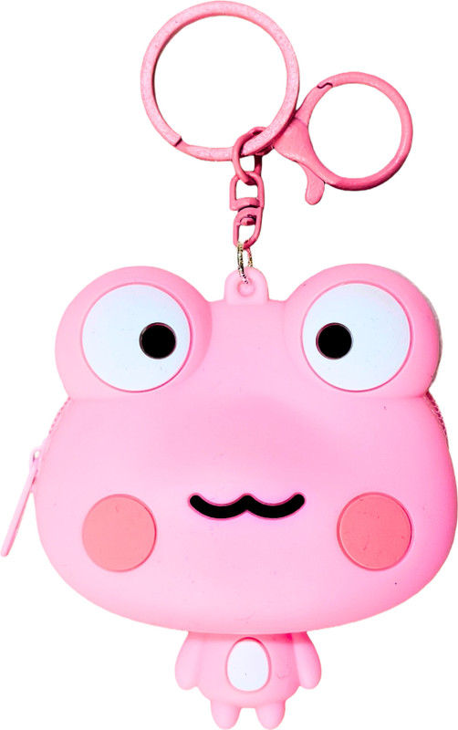 BOLSAVIRA Silicone Character Coin Pouch Keychain with Metal Zipper, Cute Bag Charm Coin Purse