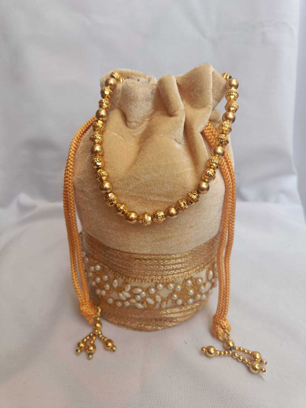 The Raj Collections Velvet Gold Potli