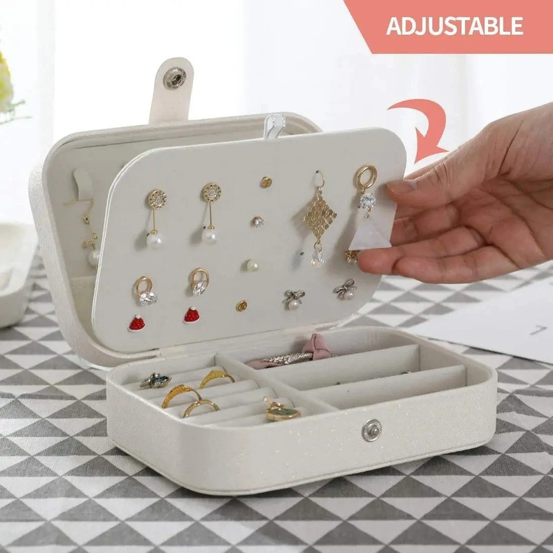 KARTUNBOX Leather Jewelry Box - White Cosmetic Bag