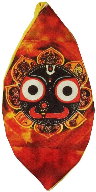 Vrindavanstore.in Shree Jagannath Photo printed Jaap Bag Made With Cotton in Multicolor pack of 2 Potli