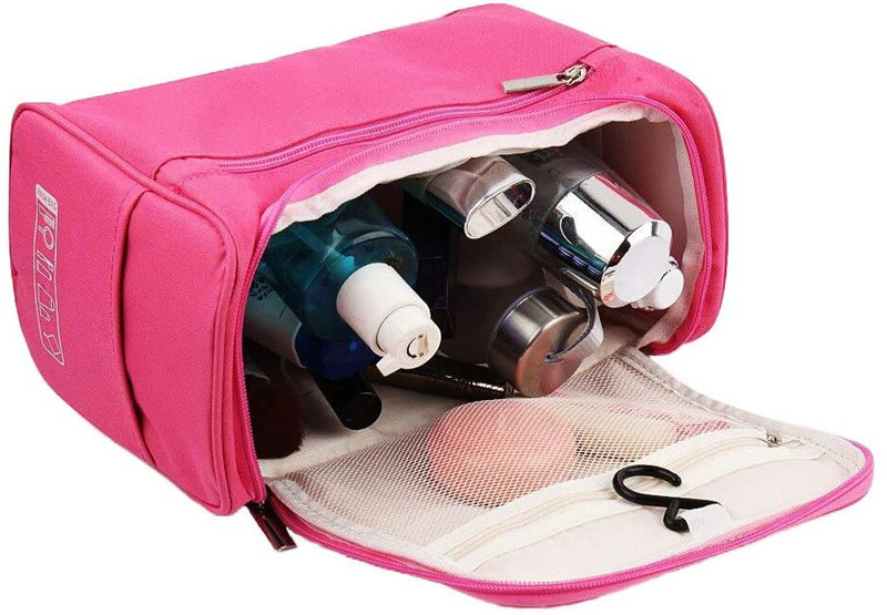 QXORE Makeup Organiser Cosmetic Pouch, Makeup Storage Bag for Women(Pink) Cosmetic Bag