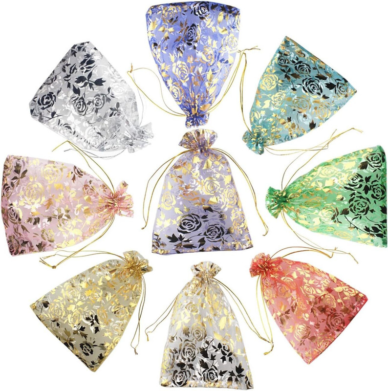 CLassiC Eco Friendly Bags 50 Pcs Potli Bags, Organza Pouches 4x6 inches with Drawstring Small Potli Bags Potli(Pack of 50)
