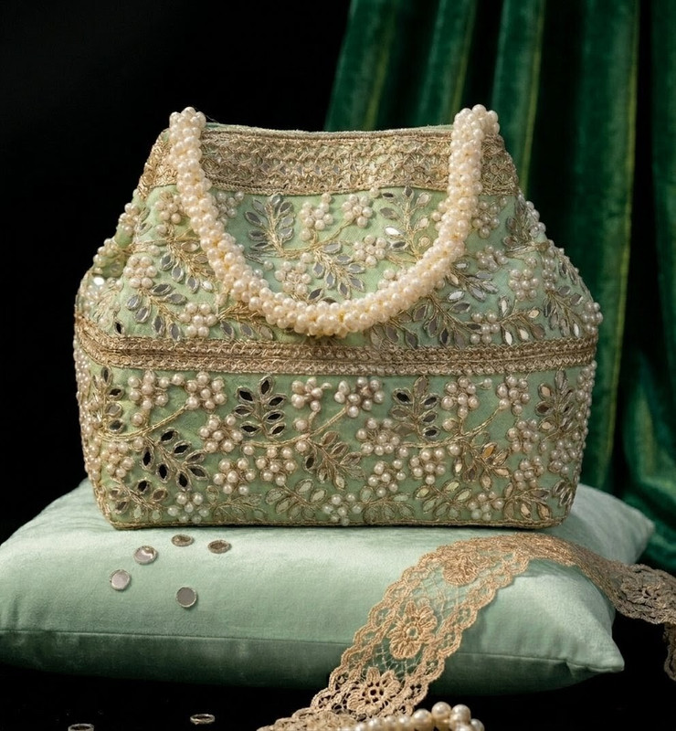 embodry pink GREEN EMBODRIYE POTLI-GREEN-2026 Potli